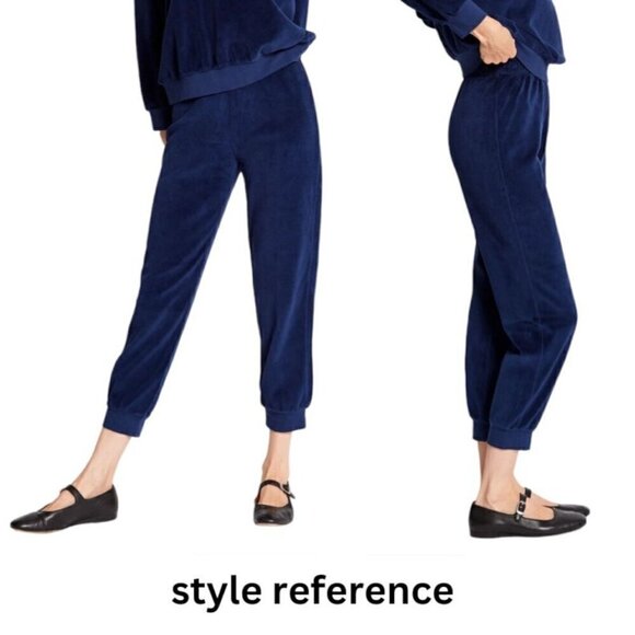 Suzie Kondi The Tinos Slim Track Pants in Velour, Steel, Size  L, New with Tag - Picture 3 of 14